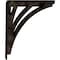 Ekena Millwork Nevio Wrought Iron Bracket, (Triple center brace), Antiqued Brass 2"W x 10"D x 12"H BKTM02X10X12TNEABS - alternate 3